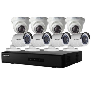 8-ch H.264 1 MP Bullet&Turret Kit